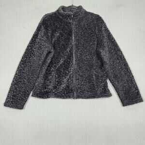 Black Diamond USA Jacket Womens Large Black Polartec Fleece Sherpa Full Zip